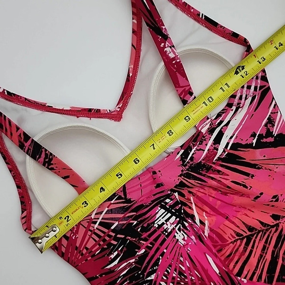 Speedo Women's One Piece Hot Pink Tropical Print Swimsuit Size 8 - Picture 12 of 14